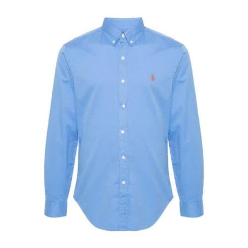 Klassieke Kraag Katoenen Overhemden Polo Ralph Lauren , Blue , Heren