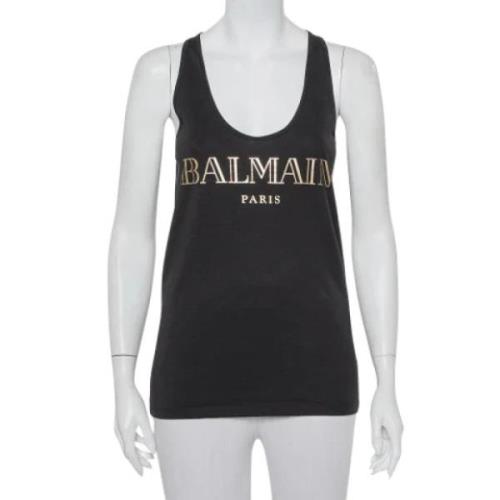 Pre-owned Cotton tops Balmain Pre-owned , Black , Dames