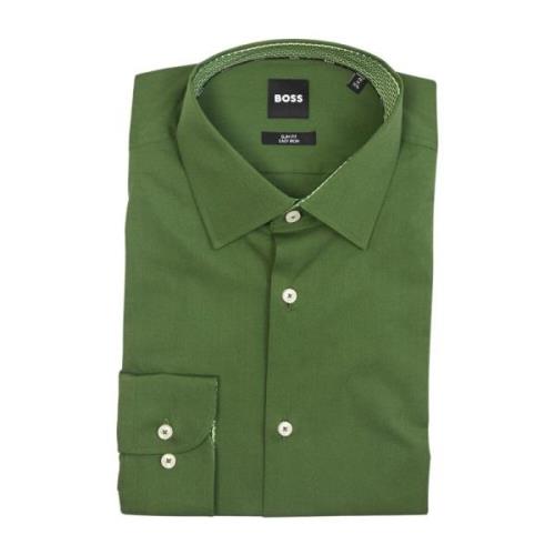 Groene Slim Fit Overhemd Hugo Boss , Green , Heren