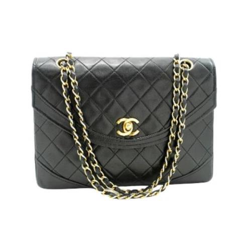 Pre-owned Leather chanel-bags Chanel Vintage , Black , Dames