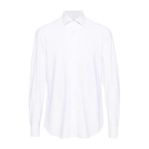 Italiaans Stretch Overhemd Corneliani , White , Heren