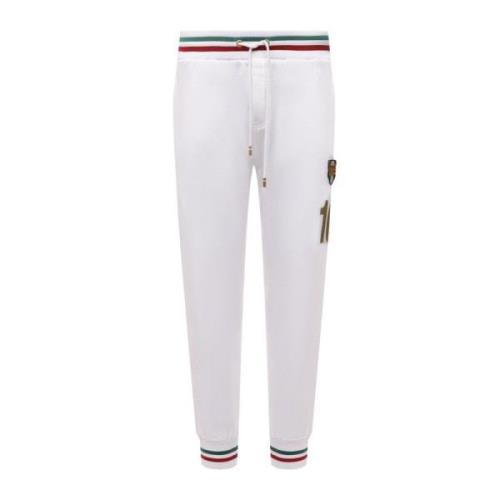 Logo Sweatpants met Ribboorden Dolce & Gabbana , White , Heren