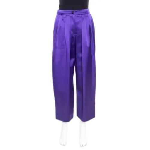 Pre-owned Satin bottoms Armani Pre-owned , Purple , Dames