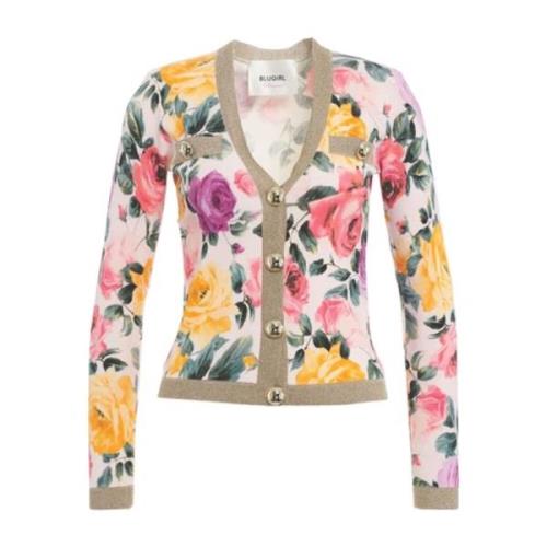 Dames Cardigan met Bloemenprint Blugirl , Multicolor , Dames