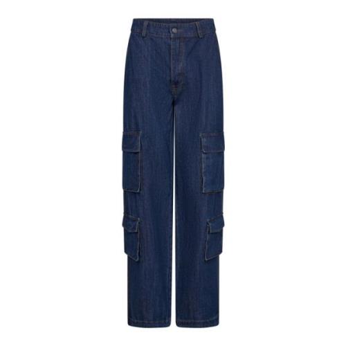 Donkere Denim Cargo Broek Co'Couture , Blue , Dames