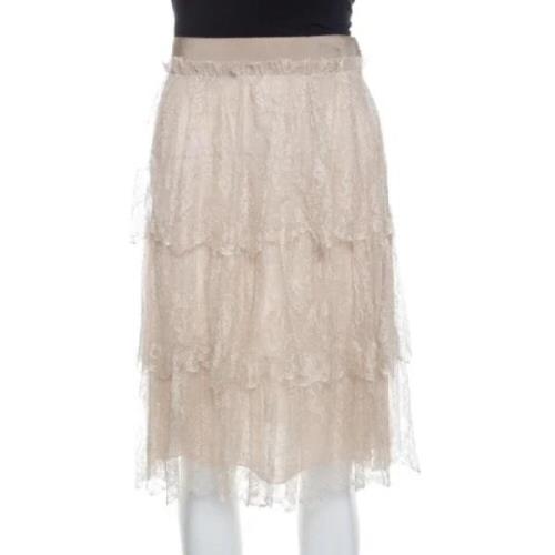 Pre-owned Tulle bottoms Valentino Vintage , Beige , Dames