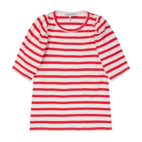 Gestreept T-shirt met korte mouwen Munthe , Red , Dames