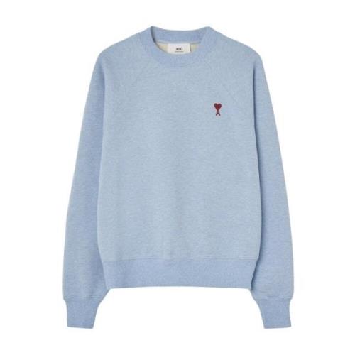 Blauwe Logo Sweaters Ami Paris , Blue , Heren