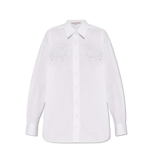 Katoenen shirt met bloemenmotief Stella McCartney , White , Dames