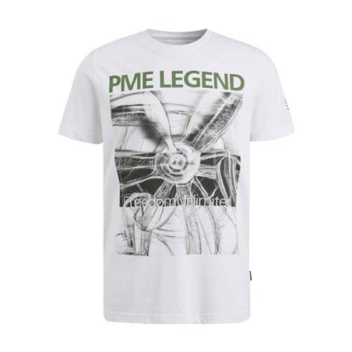 Korte Mouw R-Hals T-Shirt PME Legend , White , Heren
