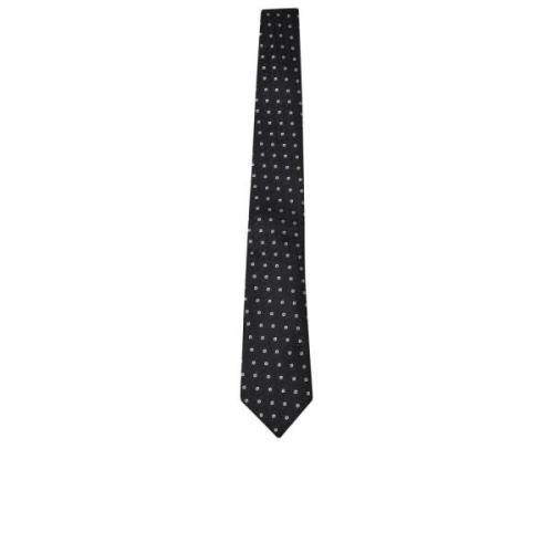 Zijden stropdas met puntige tip Canali , Black , Heren