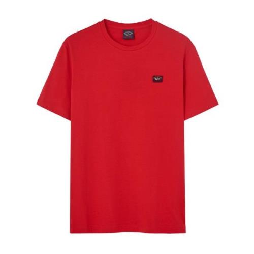 Rode Shirt met Geborduurd Logo Paul & Shark , Red , Heren