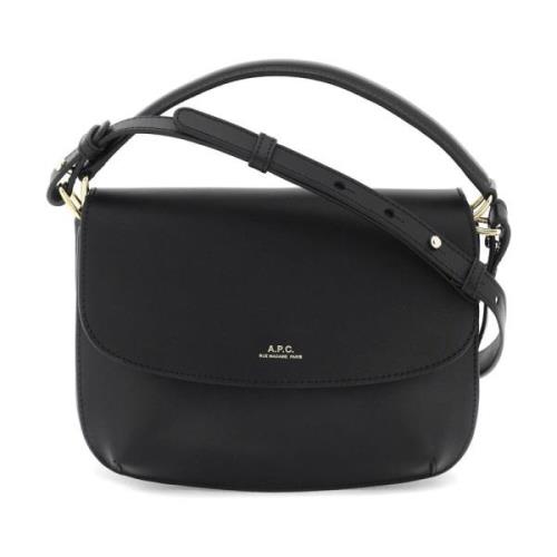 Sarah Mini Schoudertas met Gouden Logo A.p.c. , Black , Dames