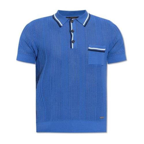 Polo shirt met open structuur Dsquared2 , Blue , Heren