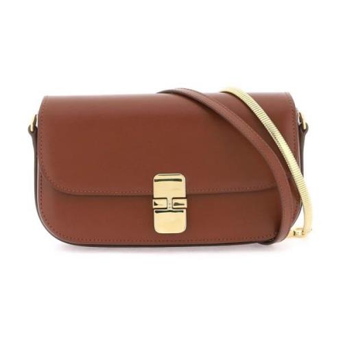 Grace Clutch van glad leer met goudkleurige sluiting A.p.c. , Brown , ...