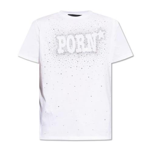 T-shirt met sprankelende kristallen Dsquared2 , White , Heren