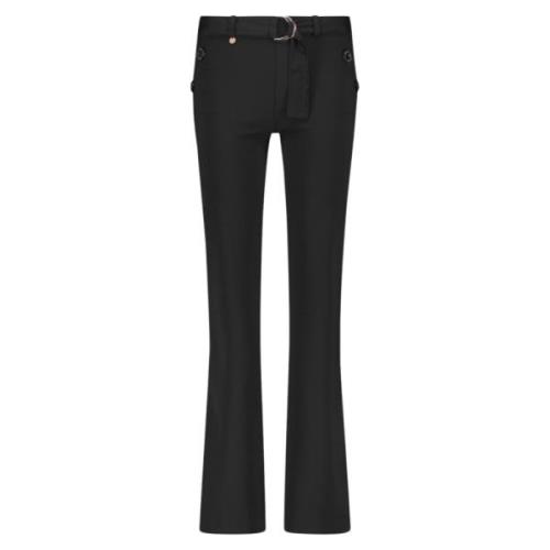 Zwarte lange broek voor dames Zip73 , Black , Dames
