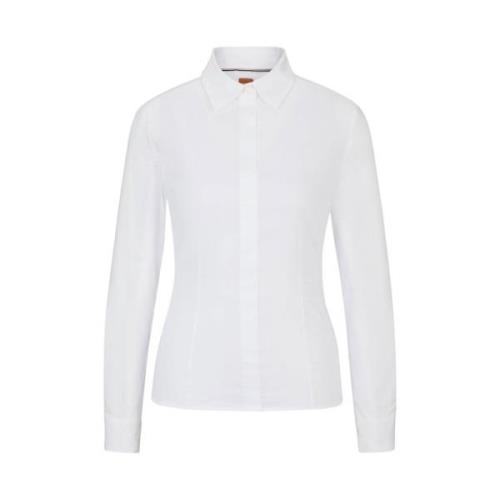 Klassieke Witte Slim Fit Overhemd Hugo Boss , White , Dames