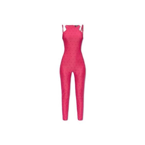 Jumpsuit met schouderbandjes Versace Jeans Couture , Pink , Dames