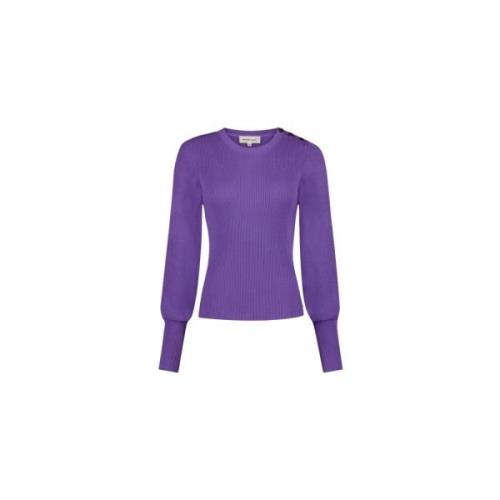 Paarse Ballonmouw Pullover Fabienne Chapot , Purple , Dames