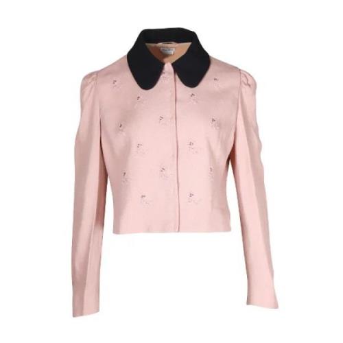 Pre-owned Acetate outerwear Miu Miu Pre-owned , Pink , Dames