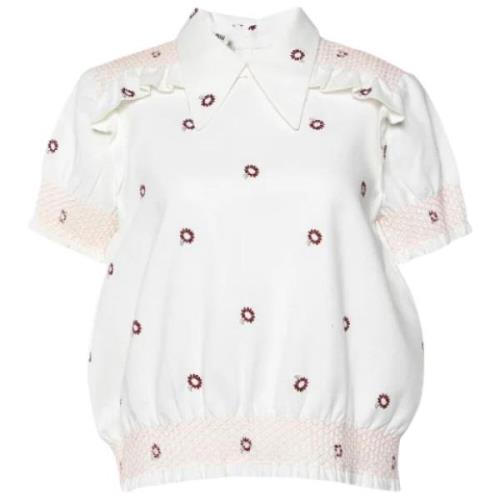 Pre-owned Cotton tops Miu Miu Pre-owned , White , Dames
