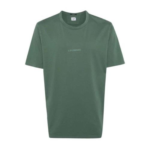 Jade Groen Logo Print T-Shirt C.p. Company , Green , Heren