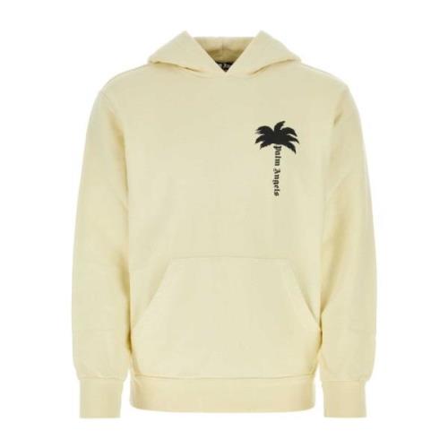 Crèmekleurige katoenen sweatshirt Palm Angels , Yellow , Heren