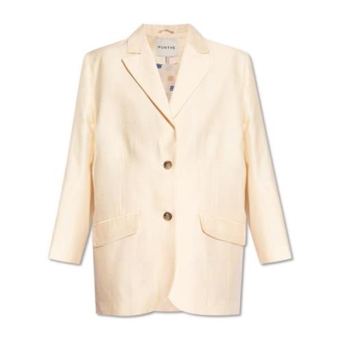 ‘Manchester’ enkellange blazer Munthe , Beige , Dames