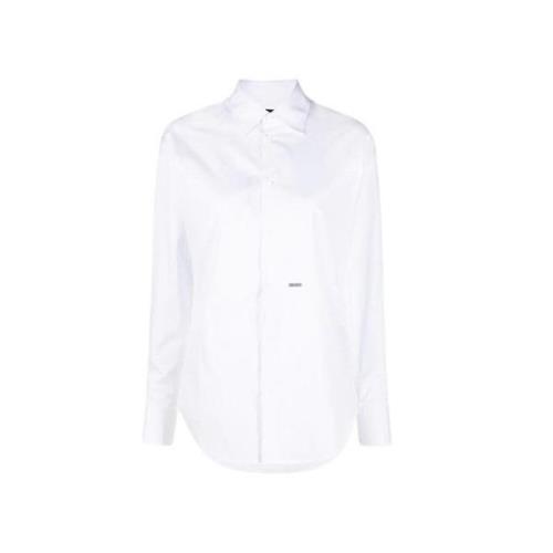 Stretch Katoenen Overhemd Dsquared2 , White , Dames