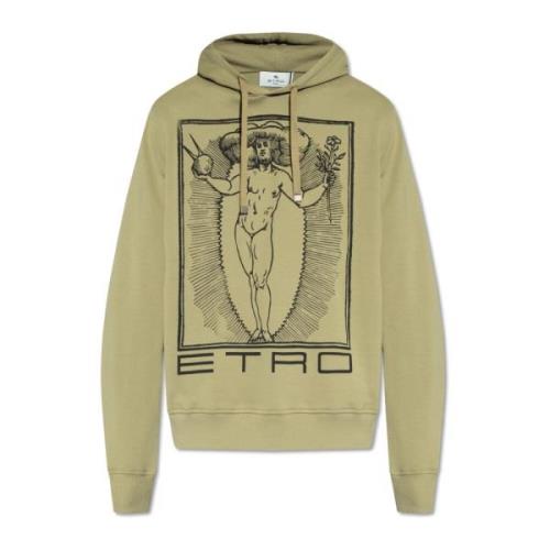 Bedrukte hoodie Etro , Green , Heren