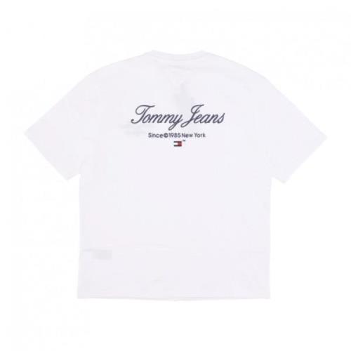 Oversized Serif Luxe Tee Wit Tommy Hilfiger , White , Heren