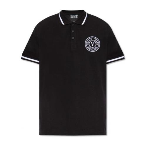 Polo shirt met logo Versace Jeans Couture , Black , Heren