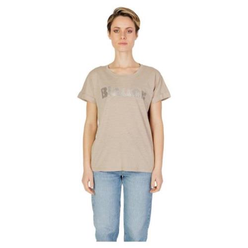 Dames T-Shirt Lente/Zomer Collectie Blauer , Beige , Dames