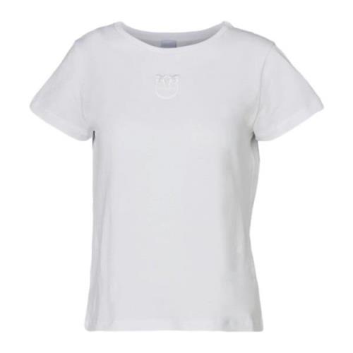 Geborduurd Logo Jersey T-shirt Pinko , White , Dames