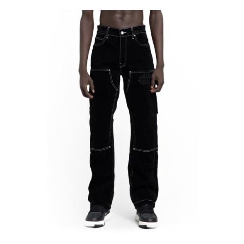 Zwarte Gewassen Denim Werkbroek Amiri , Black , Heren