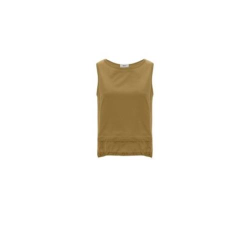 Gestructureerd Mouwloos T-Shirt met Gerimpelde Peplum Herno , Yellow ,...