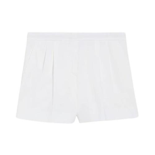 Witte Katoenen Stretch Shorts Max Mara , White , Dames