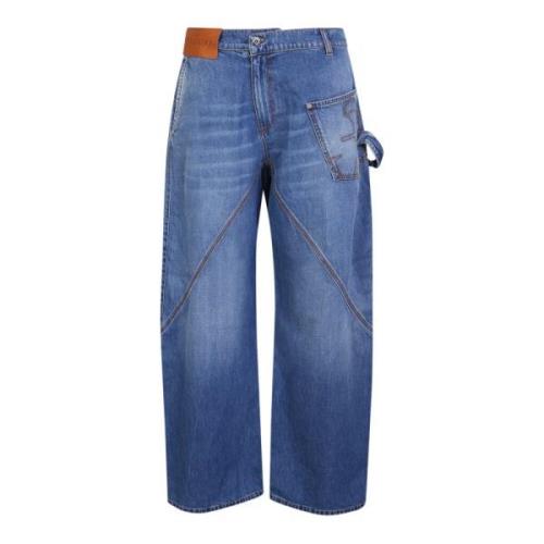 Gedraaide Wide-Leg Jeans JW Anderson , Blue , Heren