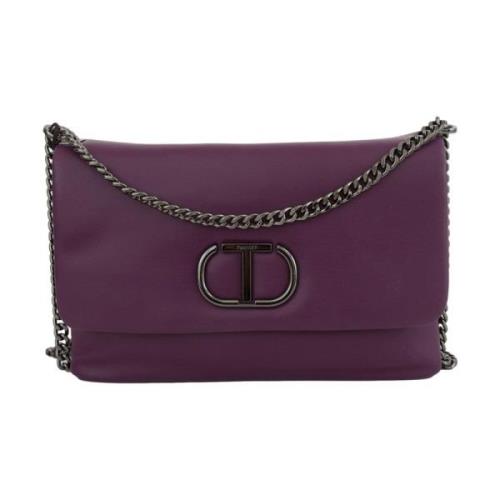 Paarse Flap Schoudertas Twinset , Purple , Dames