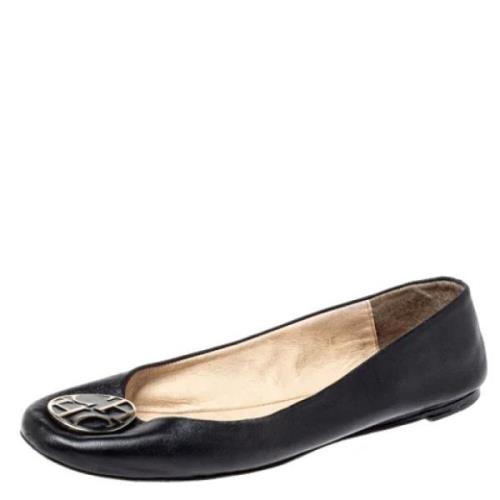 Pre-owned Leather flats Carolina Herrera Pre-owned , Black , Dames