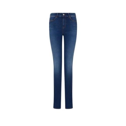Hoge Taille Skinny Leg Denim Jeans Emporio Armani , Blue , Dames