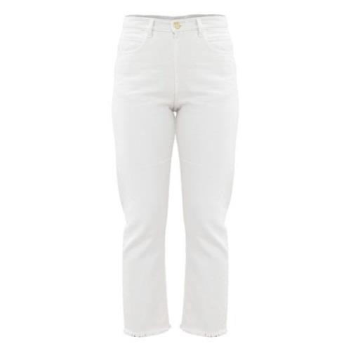 Rechte jeans met rafelige zoom Kocca , White , Dames