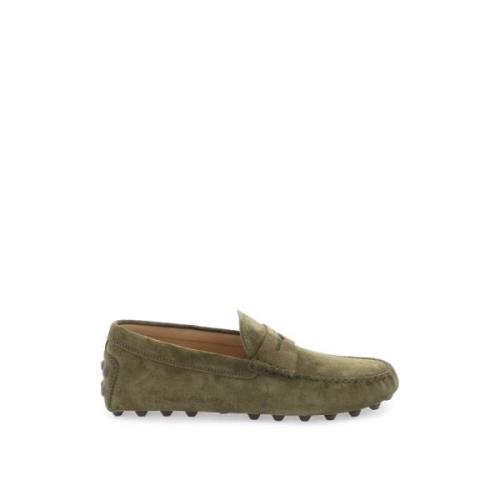 Suède Leren Logo Loafers Tod's , Green , Heren