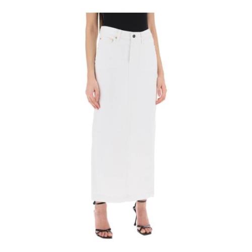 Denim Column Rok met Vijf Zakken Wardrobe.nyc , White , Dames