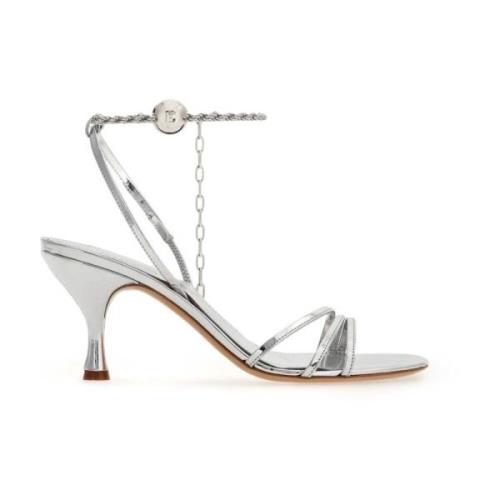 Leren sandalen met ketting Salvatore Ferragamo , Gray , Dames