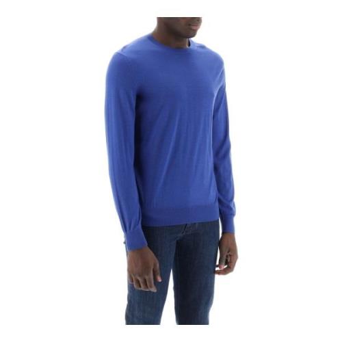 Crew-Neck Sweater van zuivere wol Ermenegildo Zegna , Blue , Heren