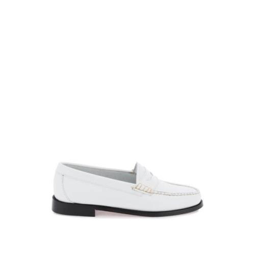 Handgemaakte Leren Penny Loafers G.h. Bass & Co. , White , Dames