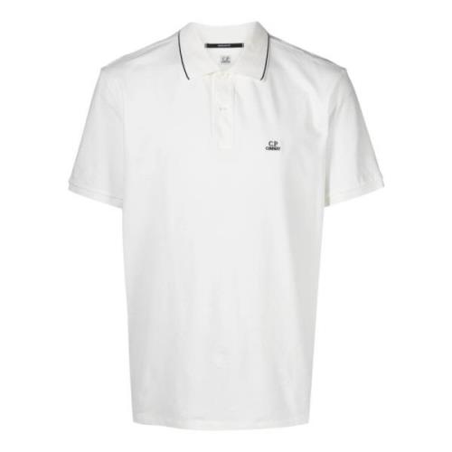 Witte Stretch Piquet Polo Shirt C.p. Company , White , Heren