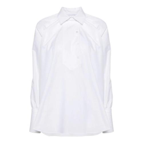 Witte Katoenen Poplin Overhemd met Decoratieve Stiksels Patou , White ...